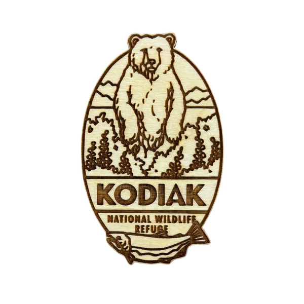 Magnet Kodiak NWR Wood DA Logo