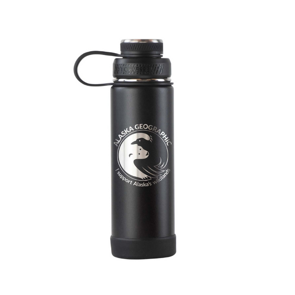 Water Bottle Boulder 24oz Black Shadow AK Geo Logo
