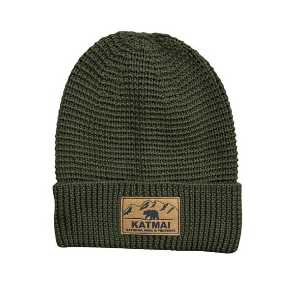 Beanie Green Leather Patch KATM
