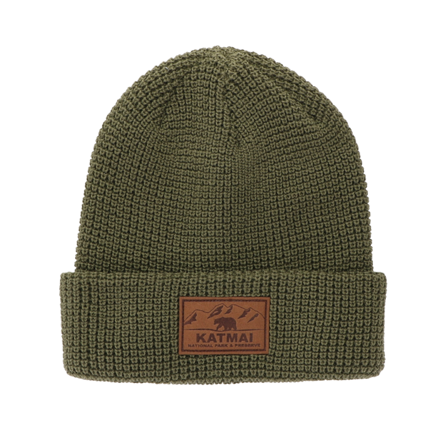 Beanie Green Leather Patch KATM