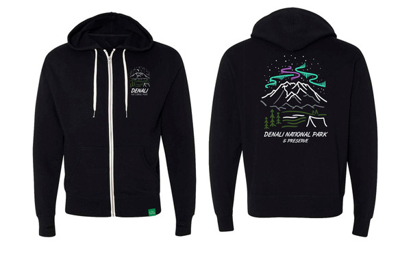 Zip Up Hoodie - Aurora Line Art