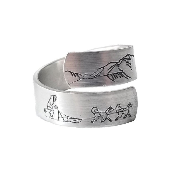 Ring Sled Dogs Pewter Here & There Boutique