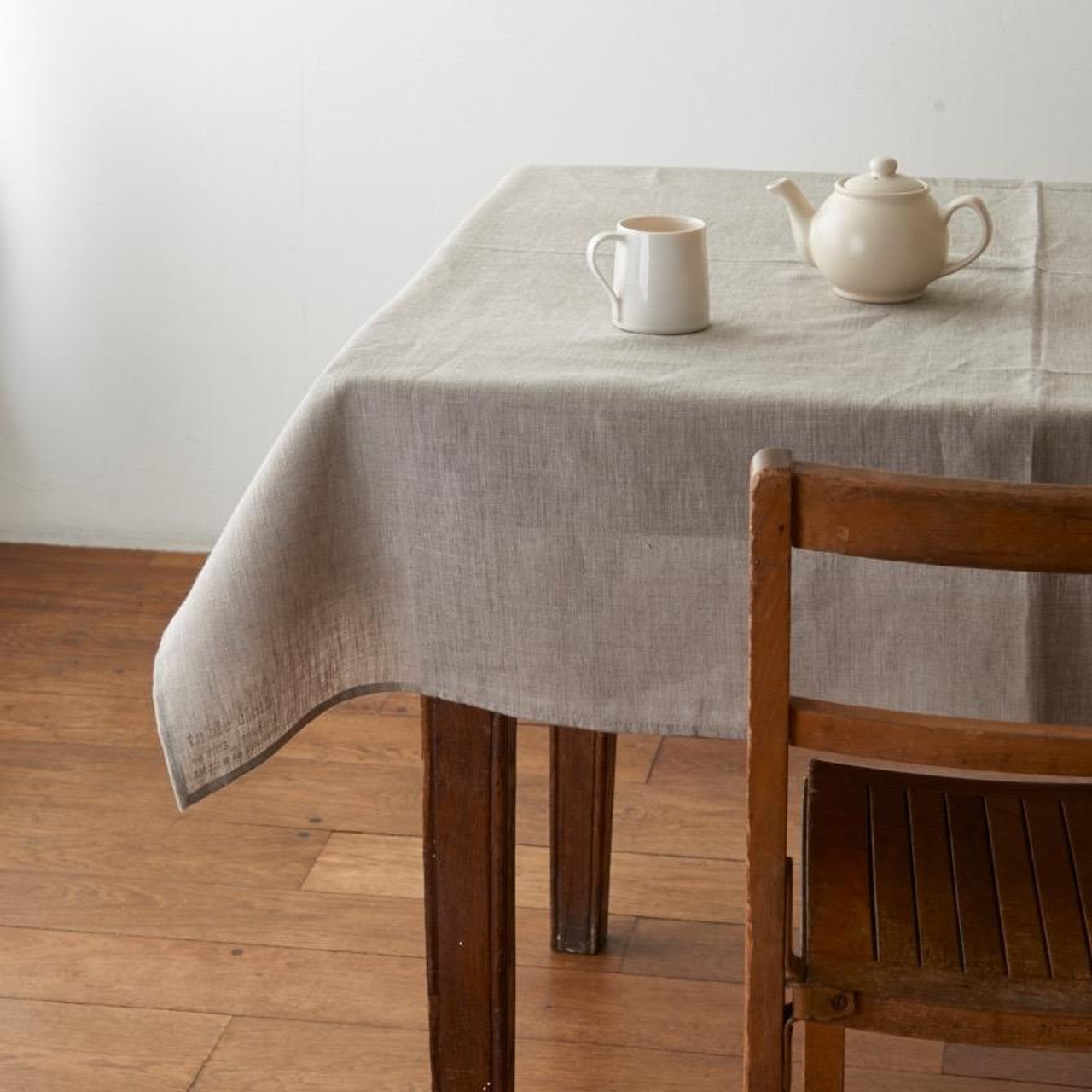 Linen Tablecloth In Natural Small 51 X 51 The Beach Plum Company