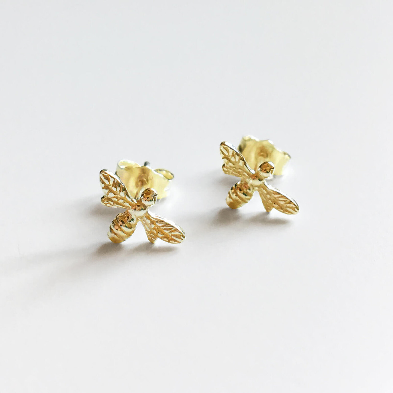 Gold Bee Earrings - THE BEACH PLUM COMPANY