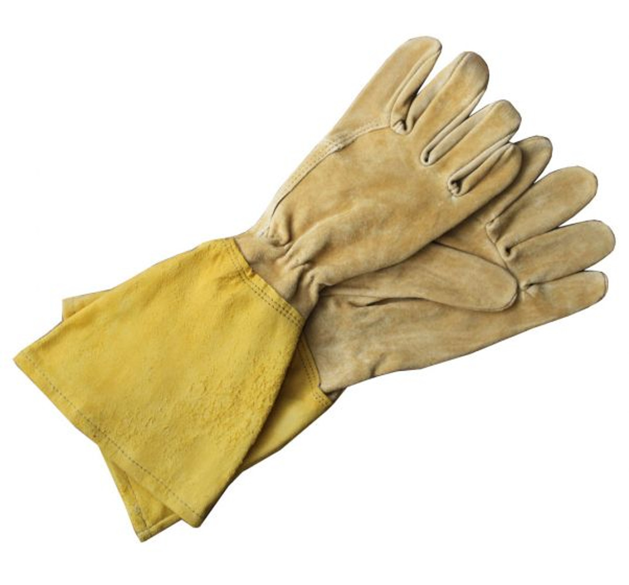 men's leather gauntlet gardening gloves