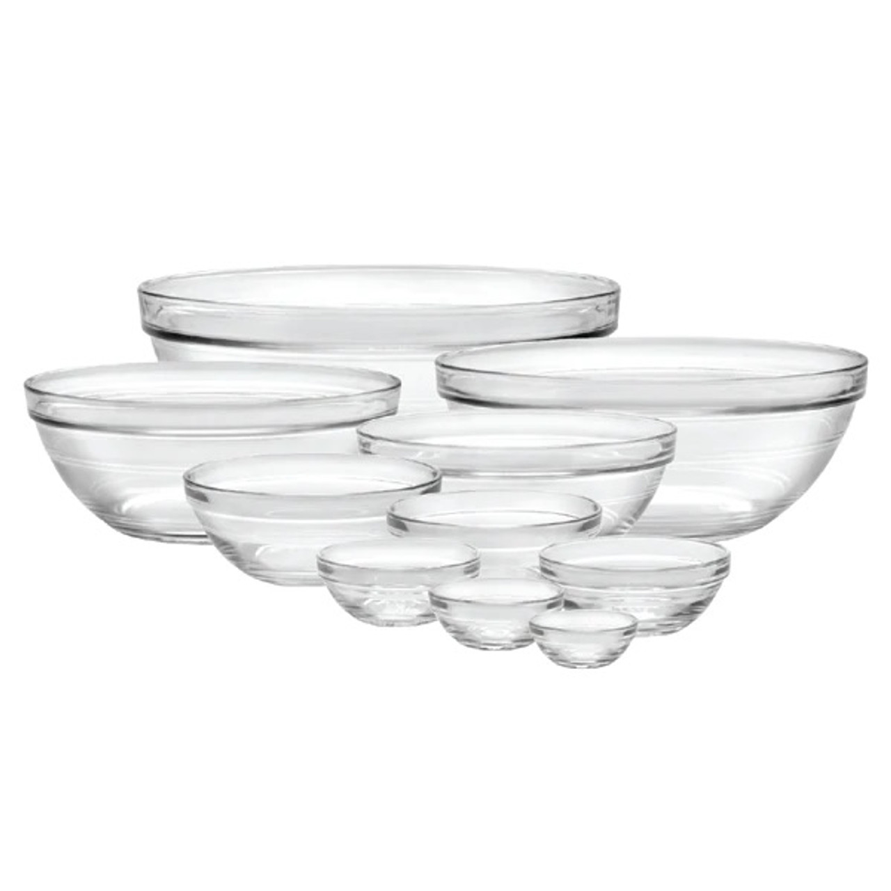Lys Round Glass Bowls with Lids, Set of 5