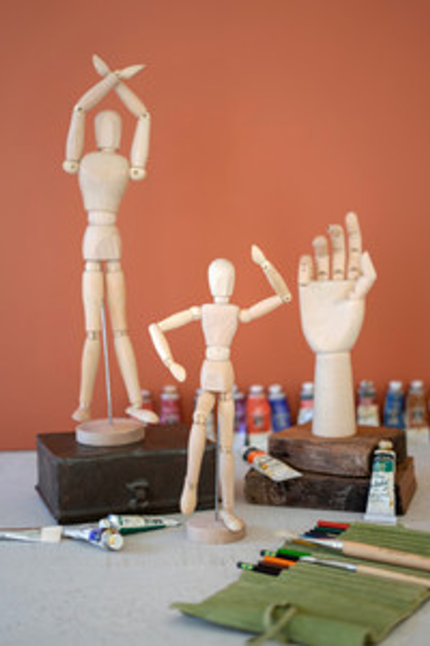 Wood Human Male Artist's Mannequin 16 Tall - THE BEACH PLUM COMPANY