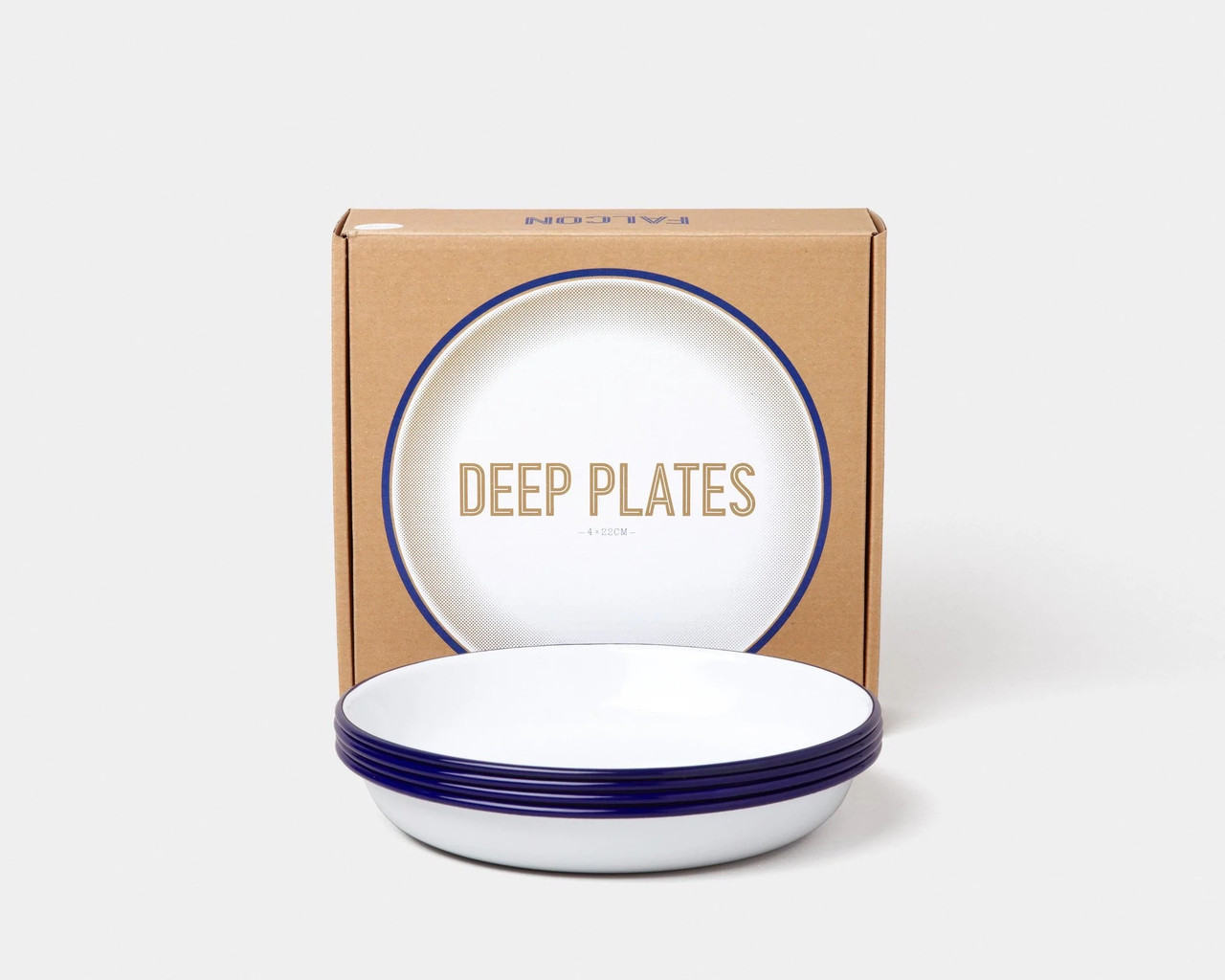 Deep Plate Set of 4 Falcon Enamelware - THE BEACH PLUM COMPANY