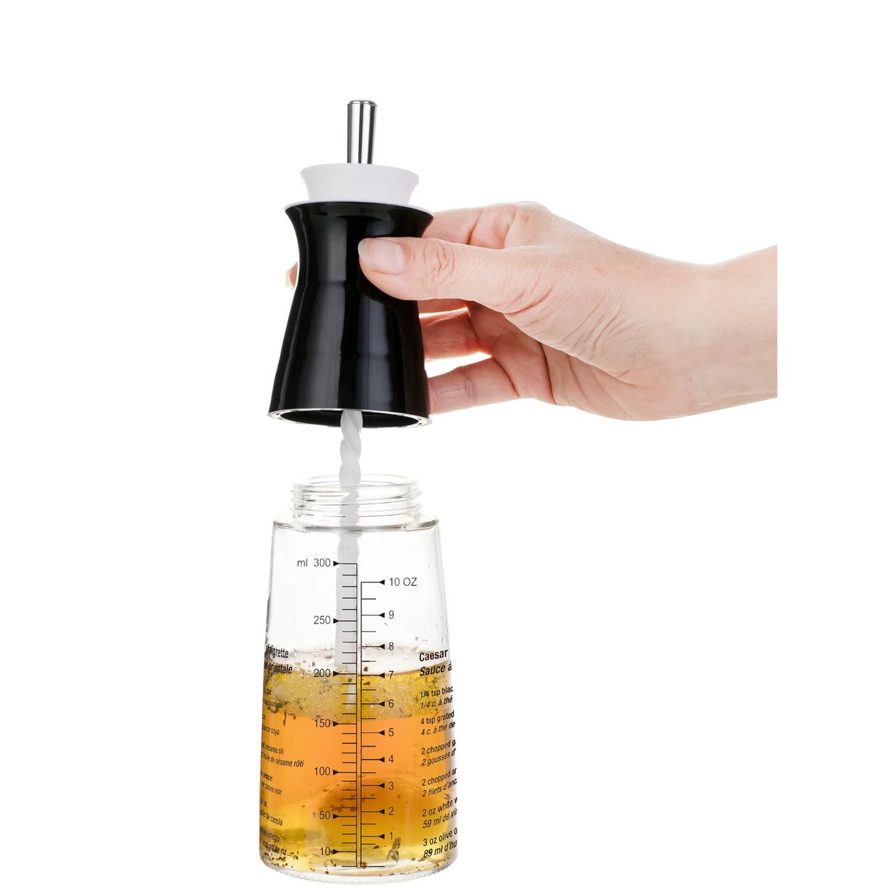 Salad Dressing Mixer / Shaker Bottle Glass w/ Measurement (300ml