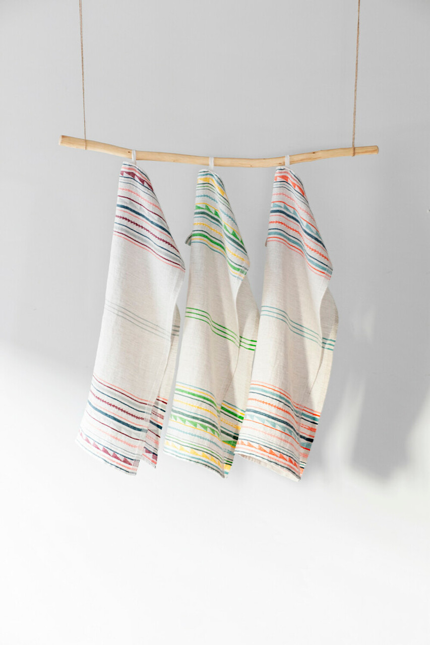 Lapuan Kankurit Koodi hand towel, yellow - linen