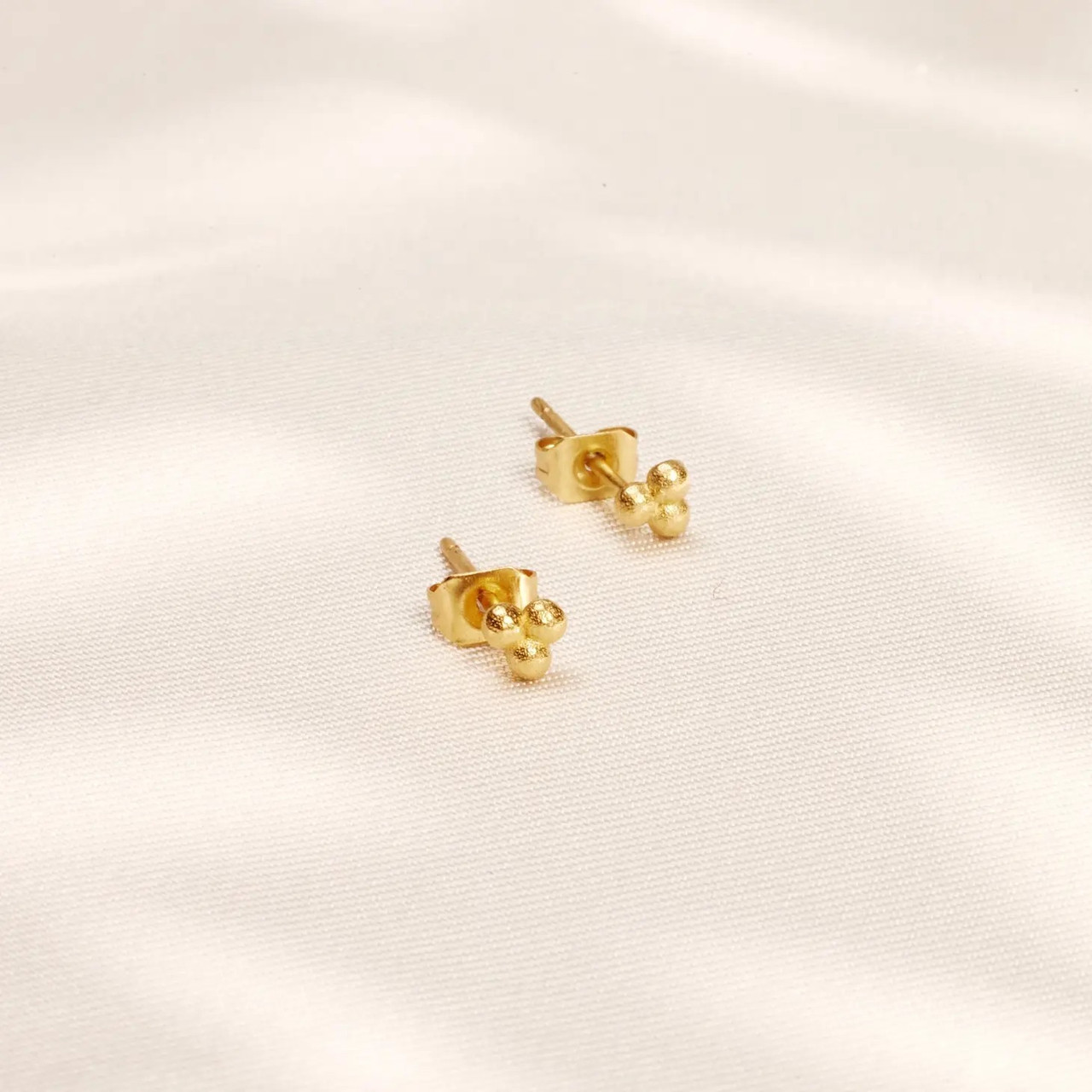 Barclay Gold Stacked Ball Earrings | Ben-Amun Jewelry