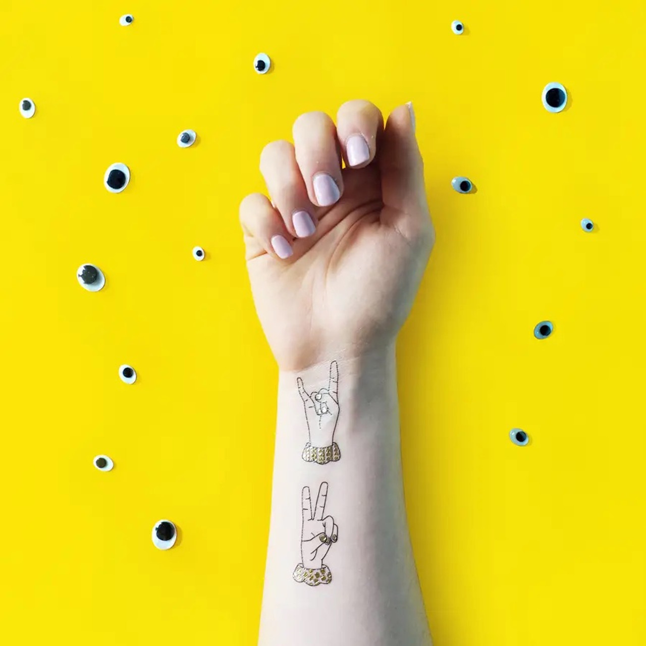 Amazon.com : I Love You Hand Sign Language Temporary Tattoo Water Resistant  Fake Body Art Set Collection - Black (One Sheet) : Beauty & Personal Care