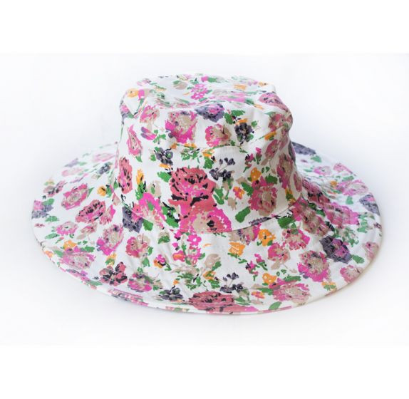 Floral Cotton Sun Hat - THE BEACH PLUM 