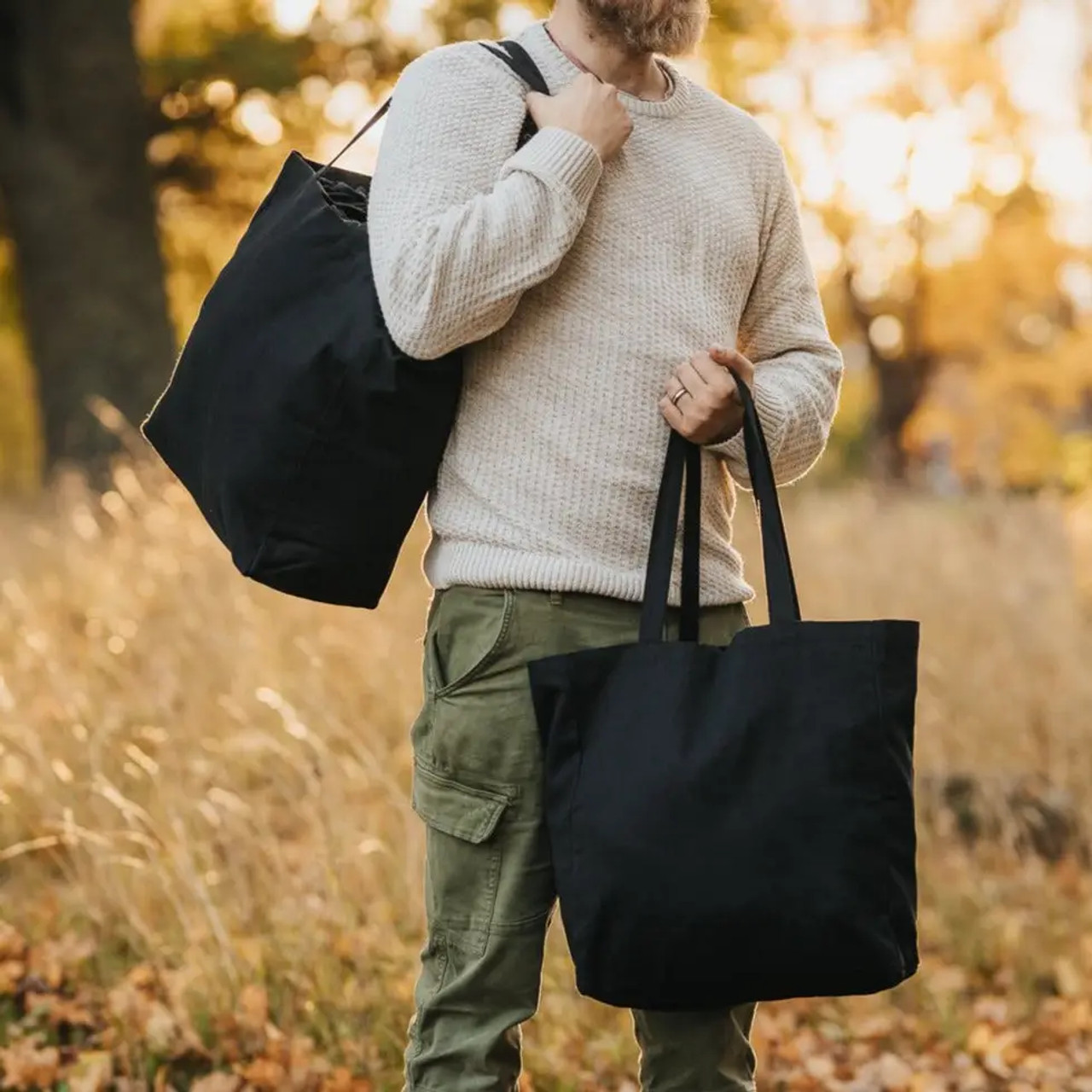 AllSaints Stamp Leather Tote Bag in Black for Men | Lyst