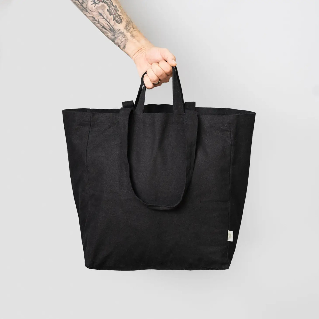 Black Organic Box Tote Bag - THE BEACH PLUM COMPANY