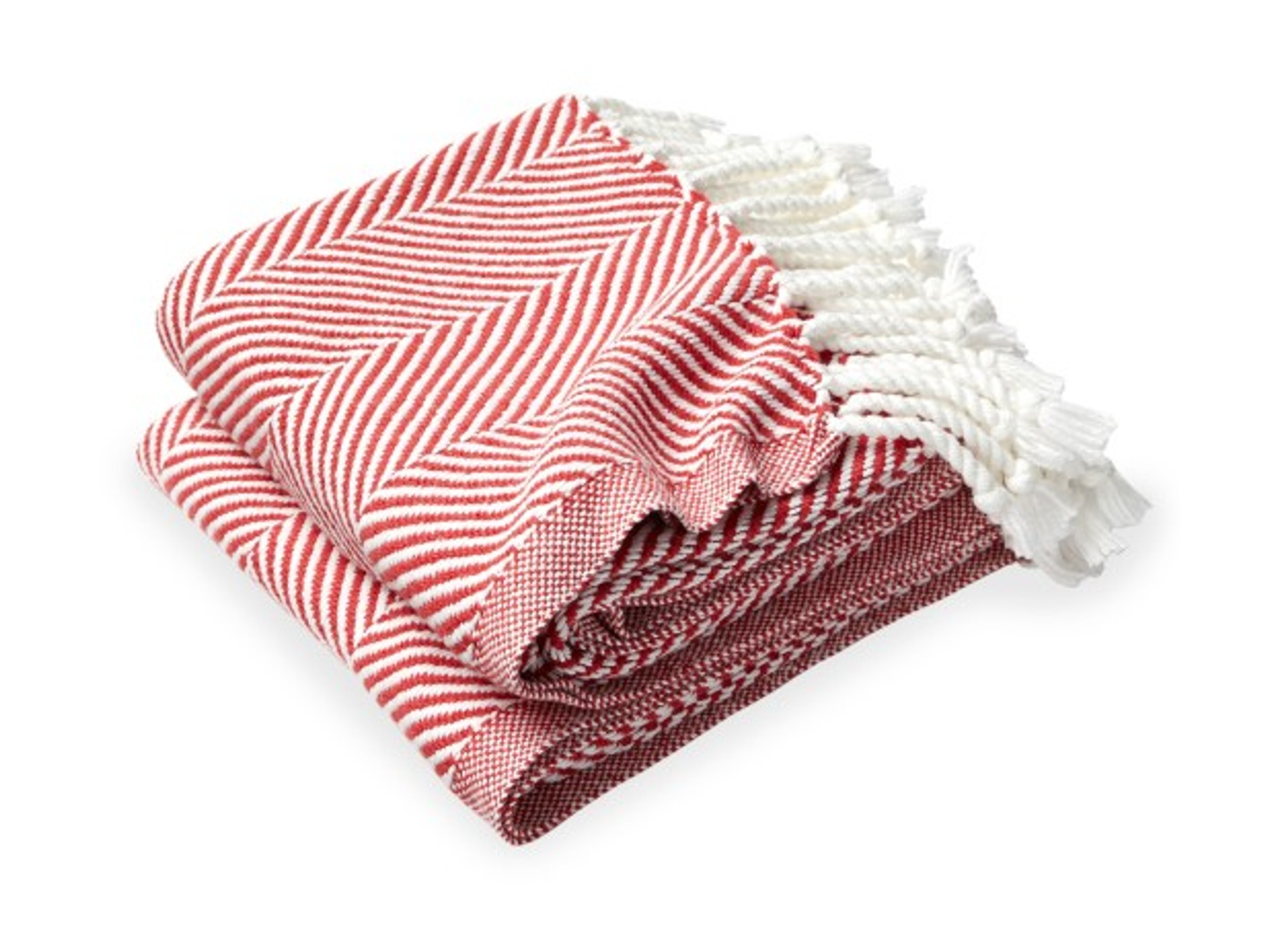 Brahms Mount Monhegan Cotton Throw Blanket Baja Blue Herringbone THE