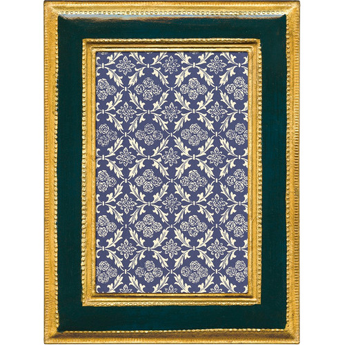 4"x6" CLASSICO BLUE GOLD LEAF Florentine Frame Handmade in Italy