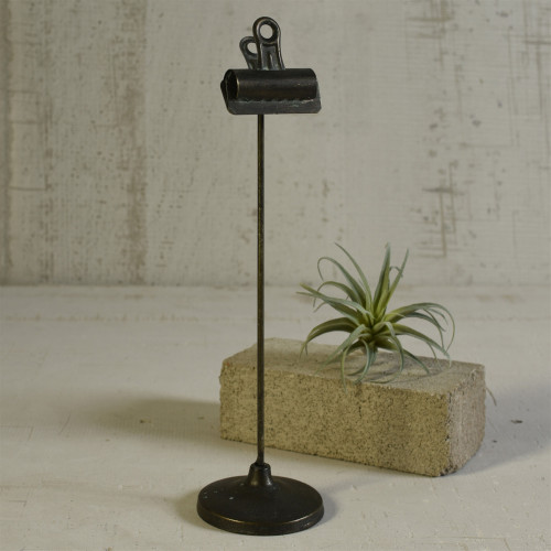 Bookeeper's Industrial Clip on Cast Iron Tall Base
