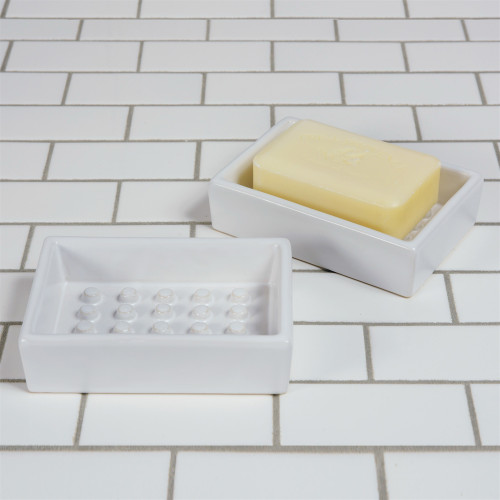 Ceramic Soap Dish with Raised Pegs