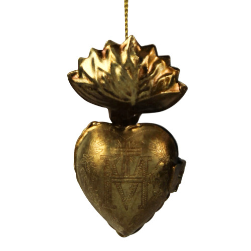 Plated Brass Heart Locket Ornament
