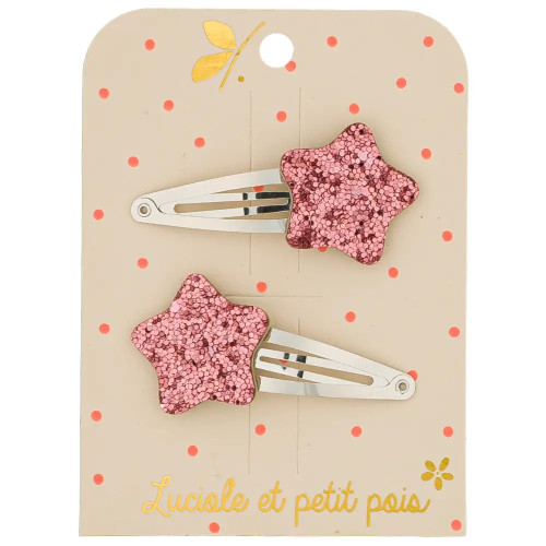 Bubble Star Clip Style Hair Clip (set of 2) in PINK RASPBERRY