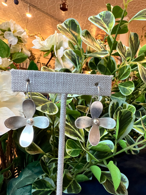 Sterling Silver Large Hydrangea Hook Earrings