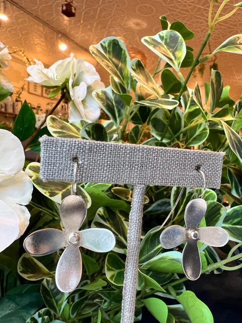 Sterling Silver Large Hydrangea Hook Earrings