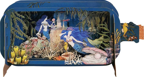 Mermaid Ship in a Bottle 3D Pop Up Card
