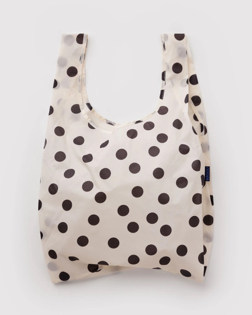 Standard Baggu CREAM AND BLACK POLKA DOT