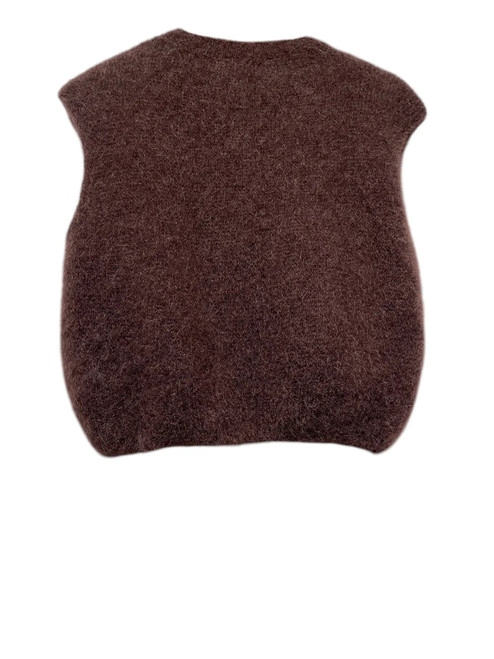 BROWN Cropped Sweater Vest