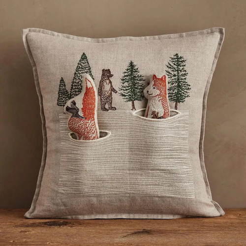 Winter Foxes Pocket Pillow
