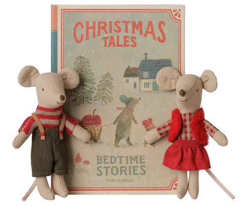 Christmas Twins Big Brother and Big Sister Mouse in Book