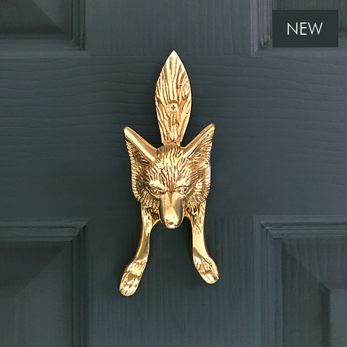 Solid Brass Fox Cub (SMALL) Door Knocker