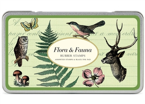 Flora and Fauna Rubber Stamp Set