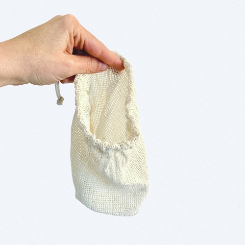 Cotton Mesh Laundry Bag in NATURAL