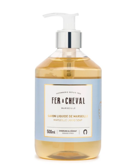 Fer À Cheval SEASIDE CITRUS Genuine Marseille Liquid Soap - 500ML or 33.8oz