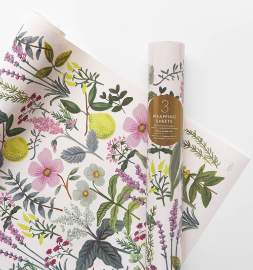 Roll of Three Herb Garden Wrapping Sheets