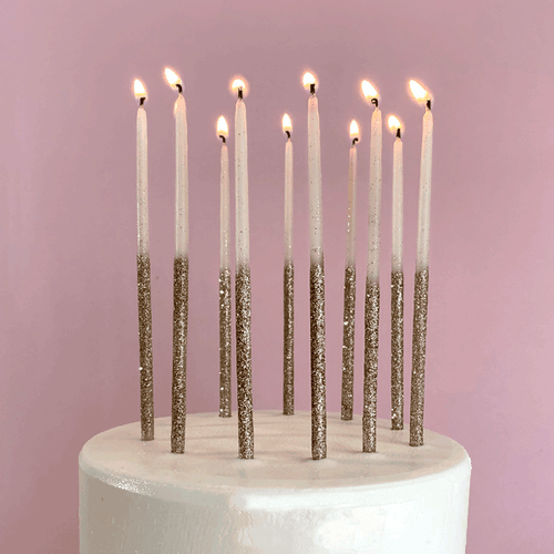 Beeswax Glitter Wish Birthday Candles (Available in 2 Sizes)
