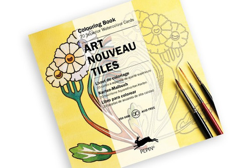 ART NOUVEAU Artist Coloring Book Card Tiles