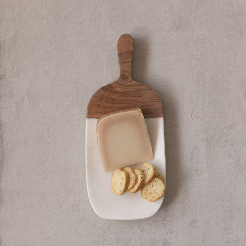 Marble Cheese or Cutting Board with Wood Handle 12"L x 5.5"W