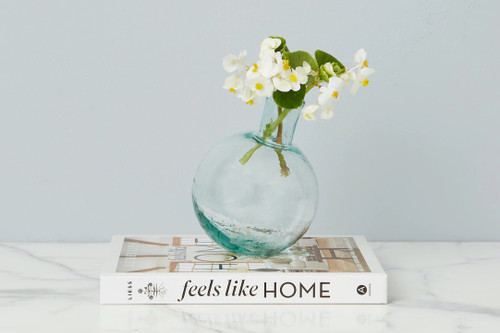 Recycled Glass Mouth-Blown Tilted Sphere Bud Vase