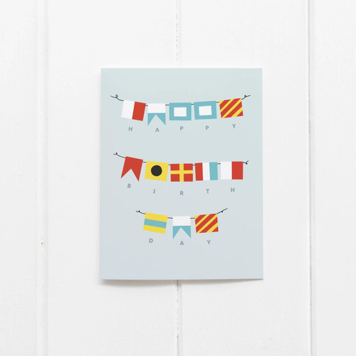 Happy Birthday Nautical Flags Card