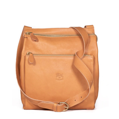Unisex Il Bisonte Crossbody in Vintage Cowhide Leather in Natural