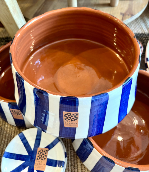 Large Bold Stripe Bowl (BLUE AND WHITE) 20cm x 10cm