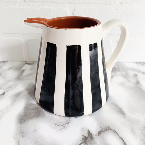 Bold Stripe Pitcher (BLACK AND WHITE) 1L 14cm x 14cm