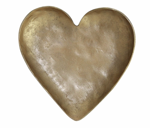 Forged Iron Heart Catchall Plate in Brass