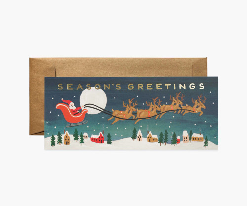 Seasons Greetings Santa Sleigh Card by Rifle Paper Co