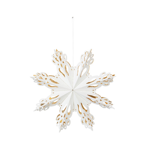 9" Paper Snowflake Ornament with Gold Accent 