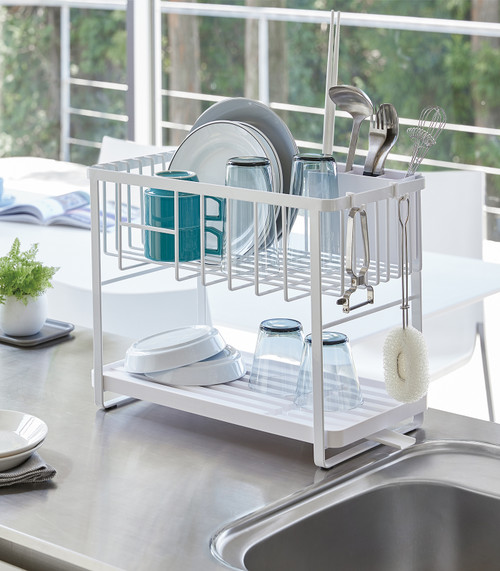 Yamazaki Tosca Over-The-Sink Dish Drainer Rack - White