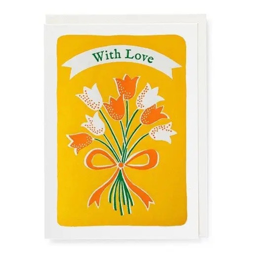 With Love Arianna Yellow Tulips Card